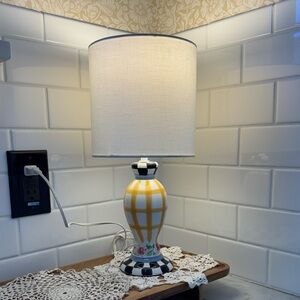 Mackenzie Childs style vintage ceramic table lamp